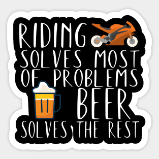 Motorcycle problems riding beer Sticker